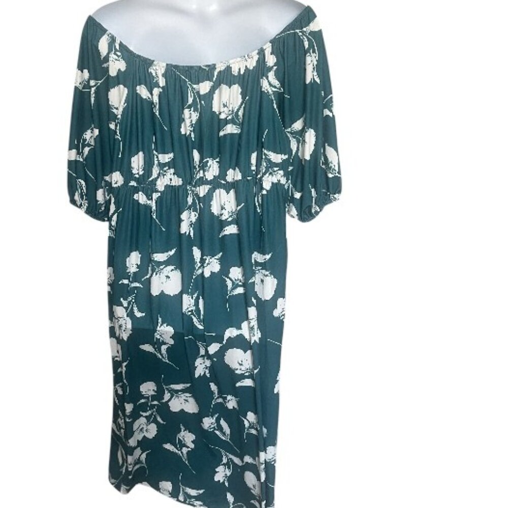 EMERALD FLORAL PRINT DRESS - Picture 3 of 3